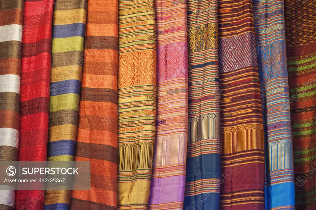 Detail of silk fabric, Siem Reap, Cambodia