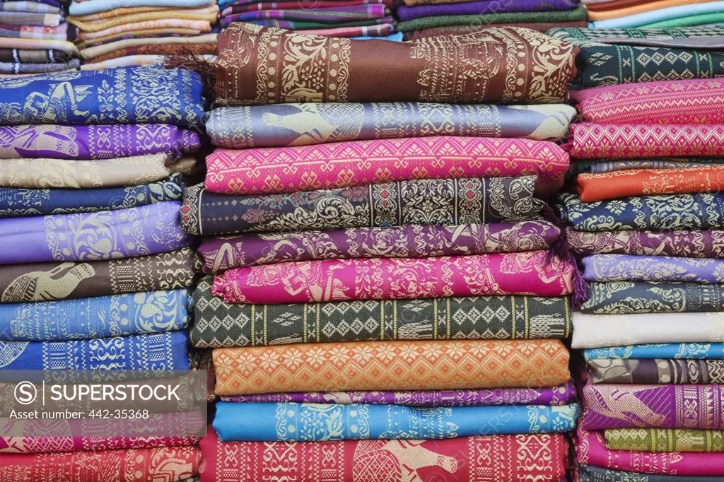 Detail of silk fabric, Siem Reap, Cambodia