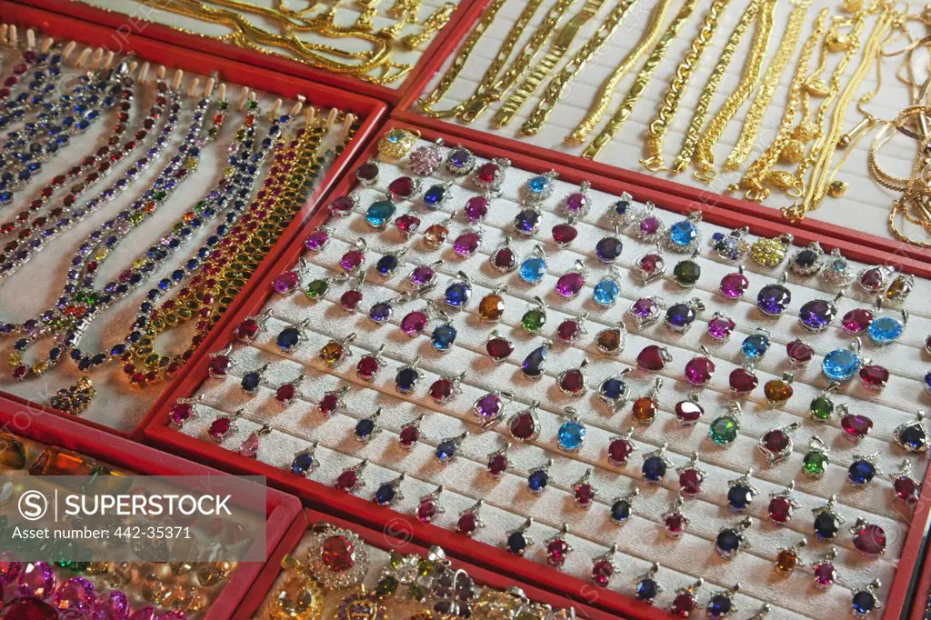 Jewelry displayed in a store, Siem Reap, Cambodia
