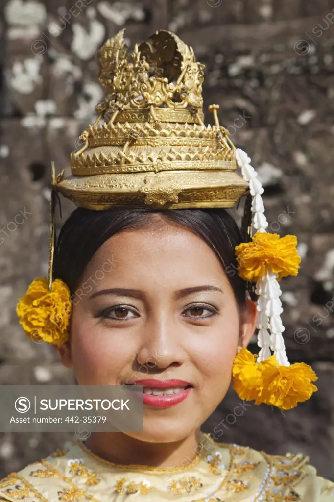 Portrait of an Aspara Dancer, Bayon Temple, Angkor Thom, Angkor, Siem Reap, Cambodia