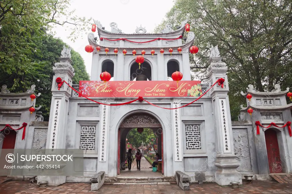 Entrance of a temple, Temple Of Literature, Hanoi, Vietnam