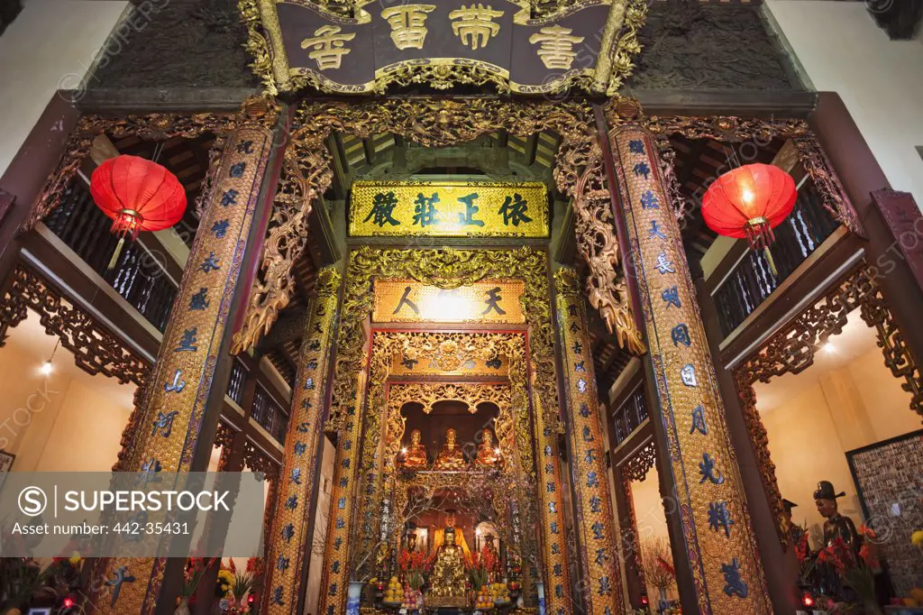 Interiors of a temple, Chua Ly Trieu Quoc Su, Hanoi, Vietnam