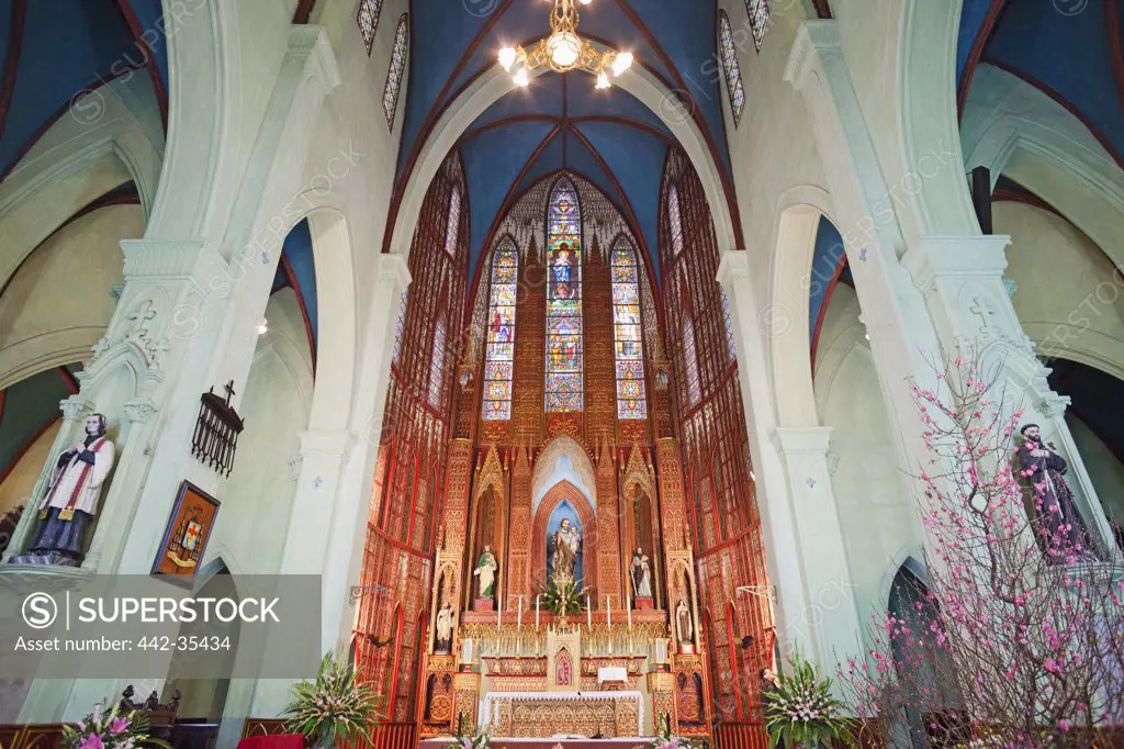 Interiors of a cathedral, Saint Joseph Cathedral, Hanoi, Vietnam