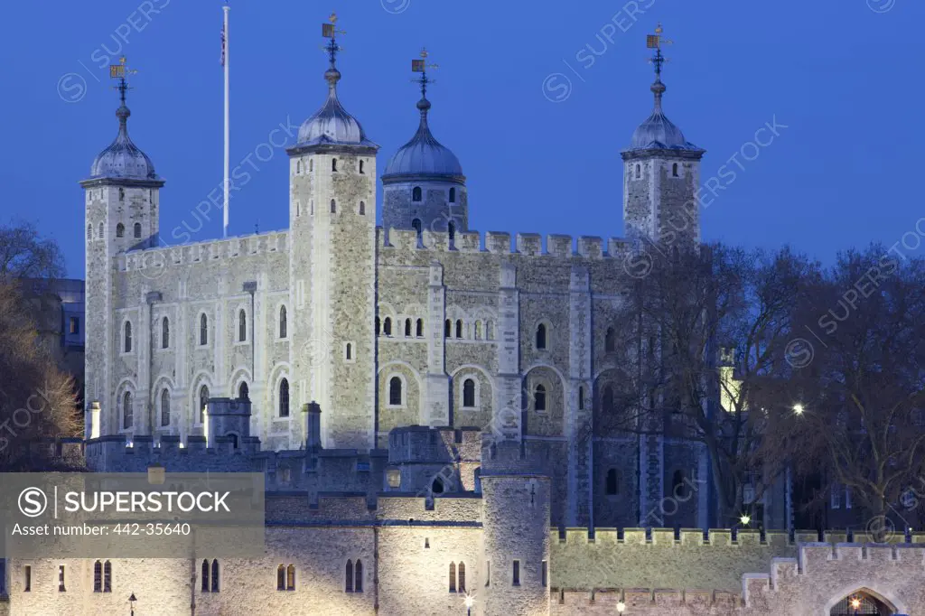 Historic castle in a city, Tower Of London, London, England