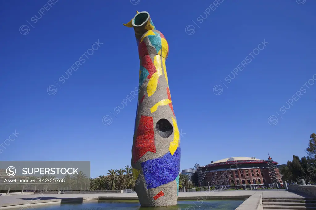 Woman and Bird sculpture by Joan Miro, Joan Miro Park, Barcelona, Catalonia, Spain