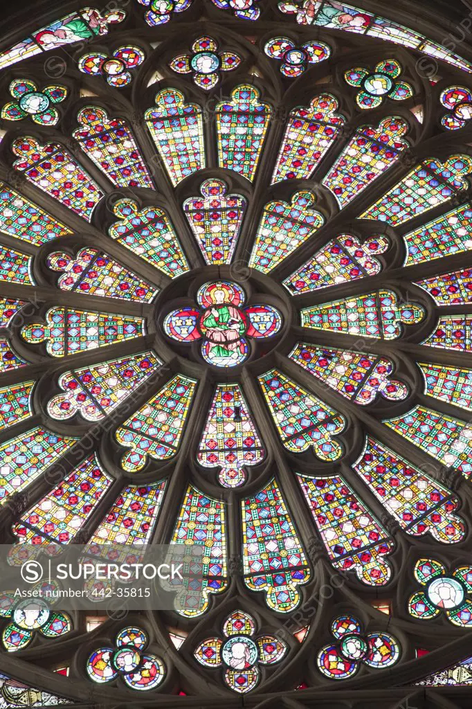 Details of the Rose Window, Basilica Of St. Nazaire And St. Celse, Carcassonne, Aude, Languedoc-Rousillon, France