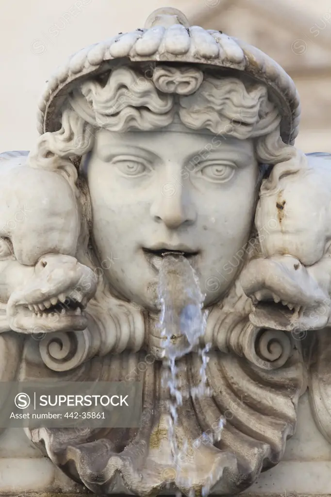 Italy, Rome, Detail of Fontana del Moro
