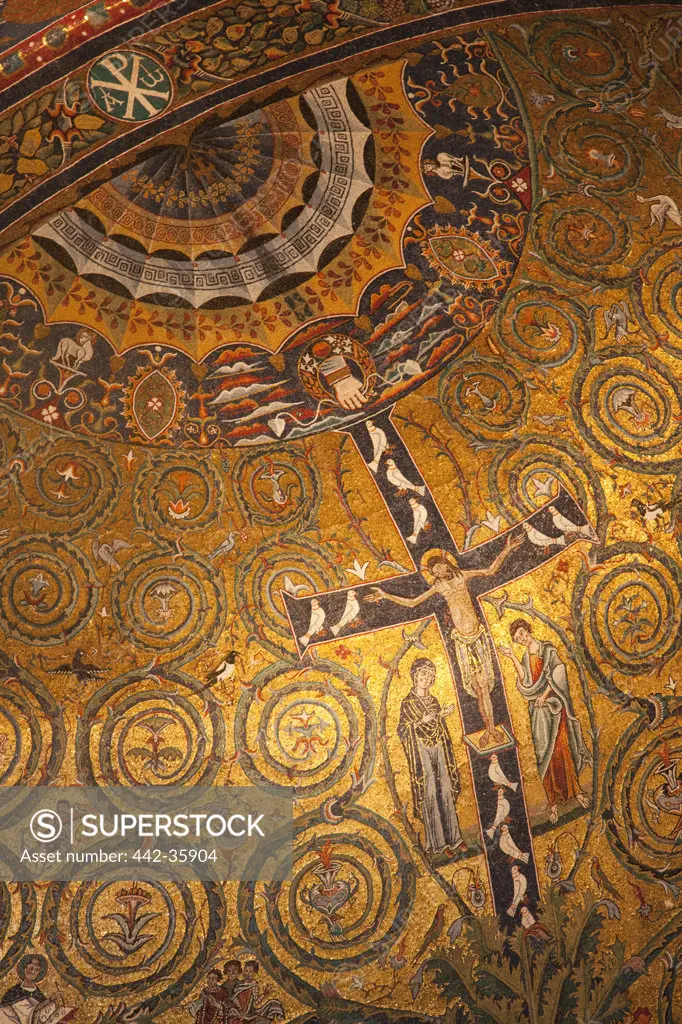 Italy, Rome, Apse of Basilica of San Clemente, detail