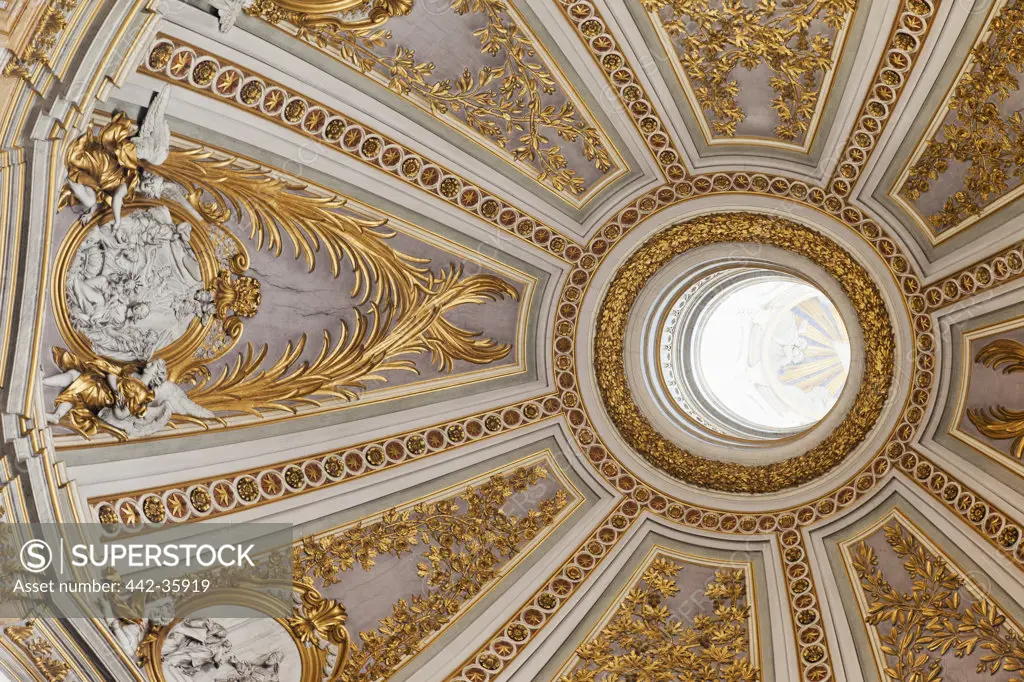 Rome, Italy, Ornate dome interior in Sacro Nome di Maria Church