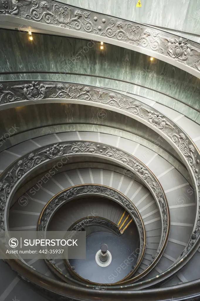 Italy, Rome, Spiral stairs of Vatican Museums