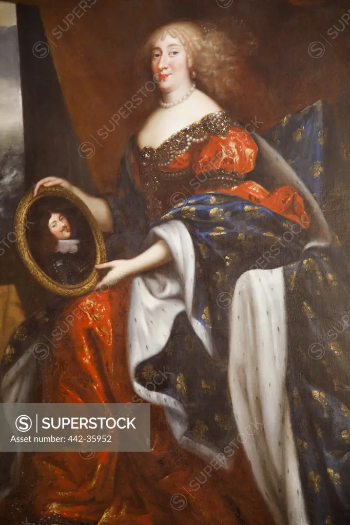 France, Loire Valley, Chambord Castle, Portrait of Anne-Marie Louise d'Orleans aka La Grande Mademoiselle