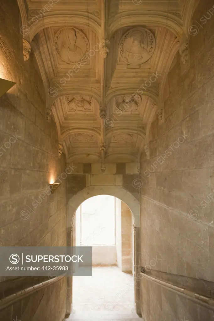 France, Loire Valley, Azay-le-Rideau Castle, The Main Staircase