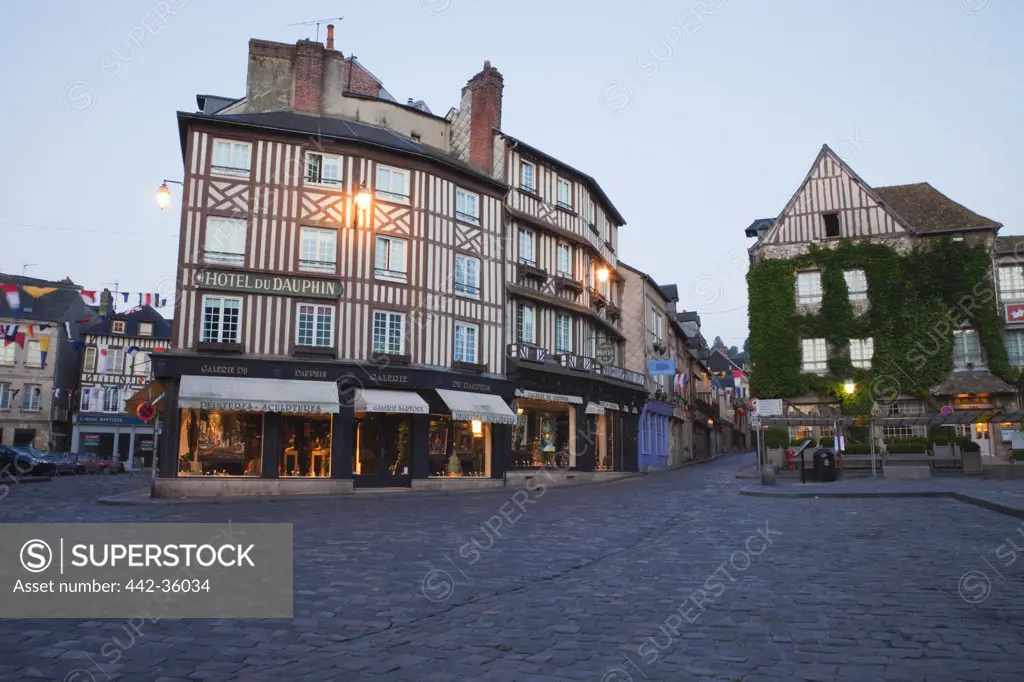 France, Normandy, Honfleur, Street Scene