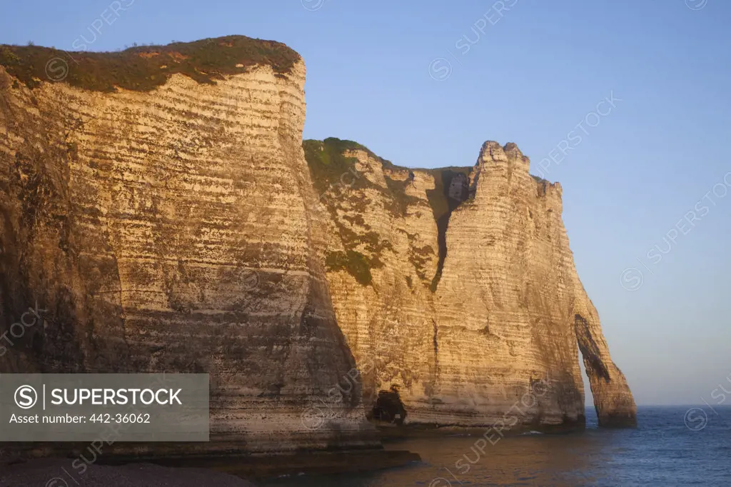 France, Normandy, Etretat cliffs with natural arch