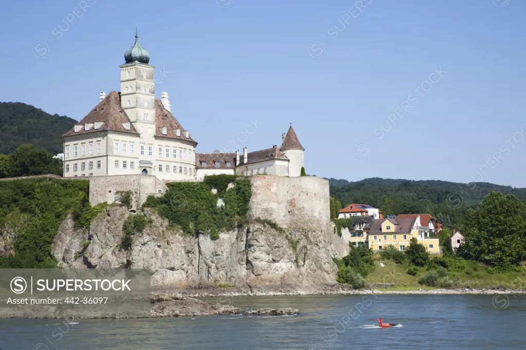 Castle on a hill, Schonbuhel Castle, Danube River, Spitz, Wachau, Lower Austria, Austria