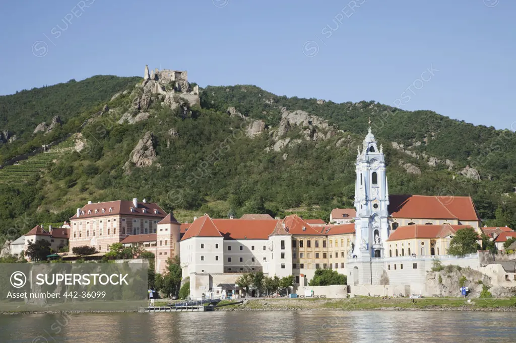 Town at the Danube river, Durnstein, Spitz, Wachau, Lower Austria, Austria
