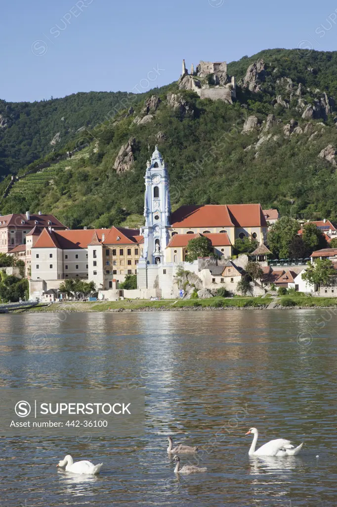 Town at the Danube river, Durnstein, Spitz, Wachau, Lower Austria, Austria