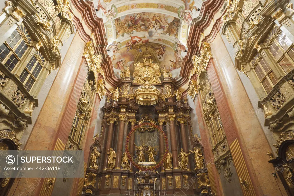 Interiors of an abbey, Melk, Wachau, Lower Austria, Austria