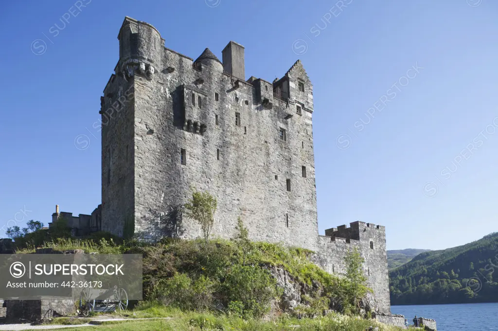 Castle on a hill, Eilean Donan Castle, Loch Duich, Highlands Region, Scotland