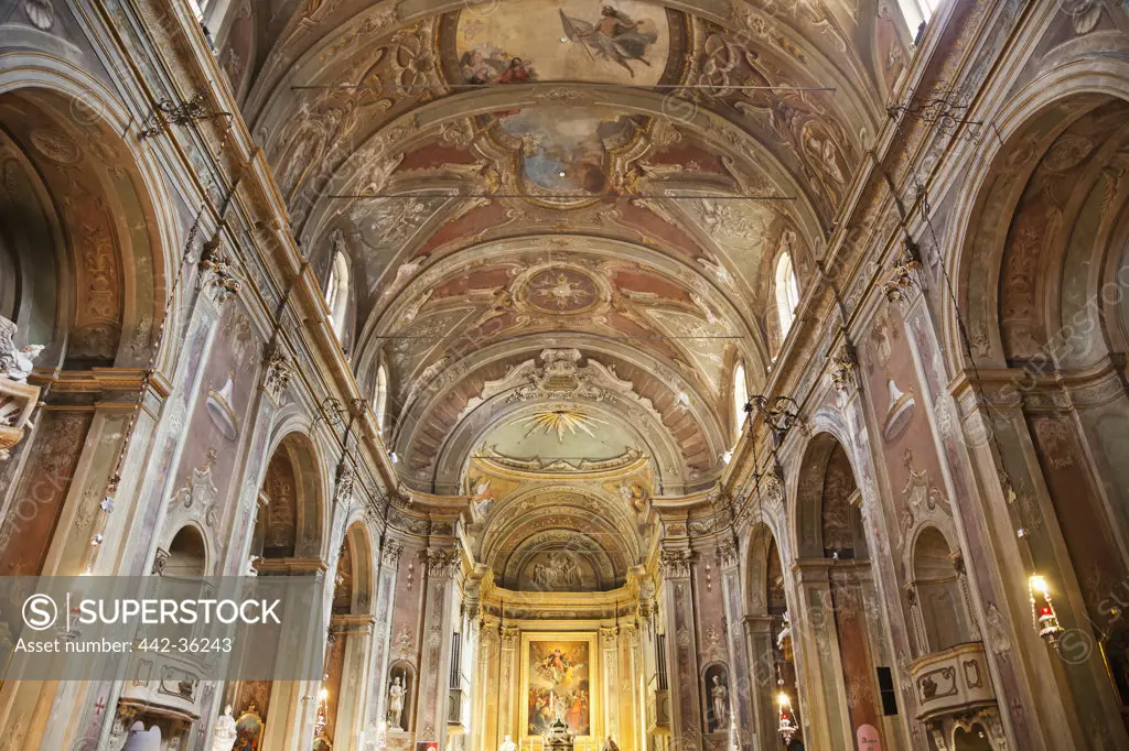 Interiors of The Church of the Assumption of Mary, Riva del Garda, Lake Garda, Trento, Italy