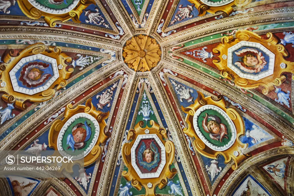 Ceiling frescoes, Chapel 1, Sacro Monte di San Francesco, Orta San Giulio, Lake Orta, Piedmont, Italy