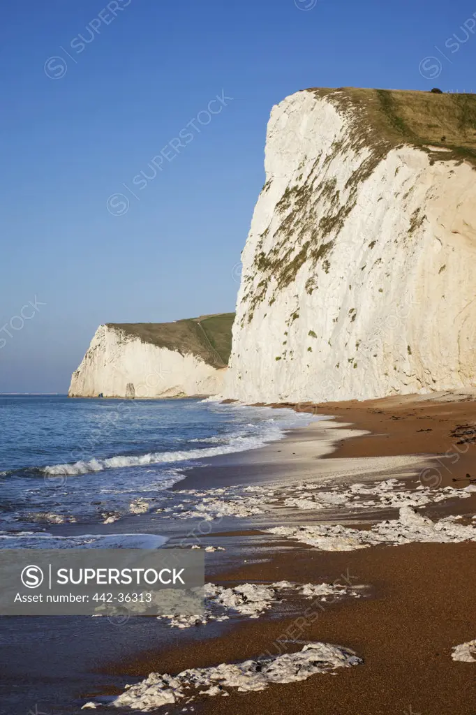 Rock formations on the beach, Durdle Door Beach, Jurassic Coast, Dorset, England