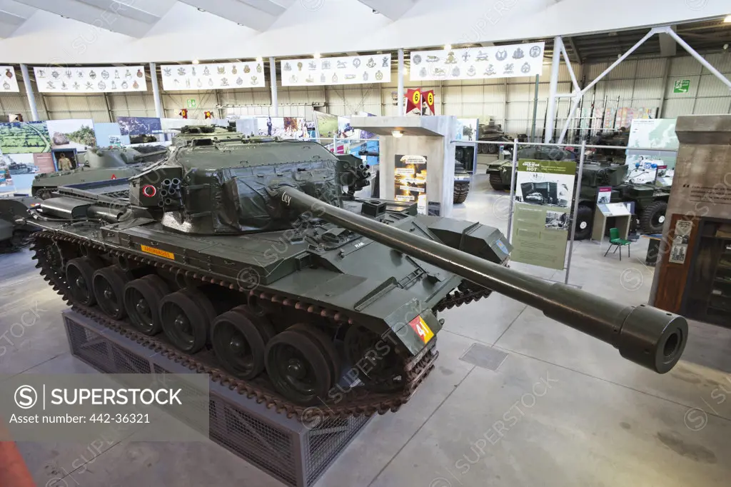 Tank in a military museum, Bovington Tank Museum, Bovington, Dorset, England