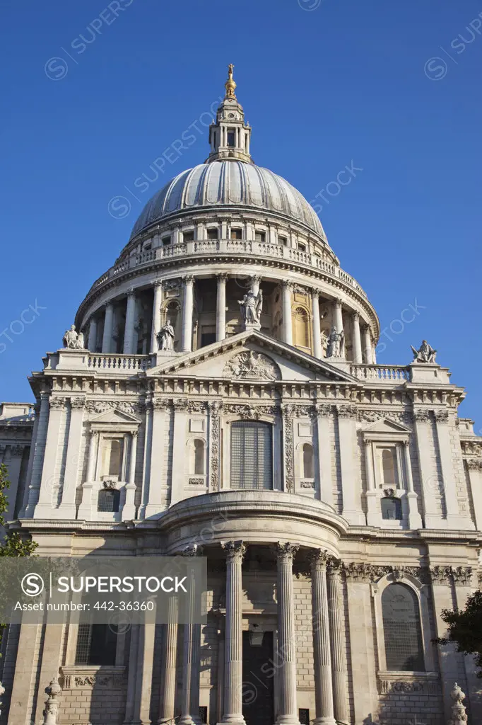 Low angle view of the cathedral, St. Paul's Cathedral, City of London, London, England