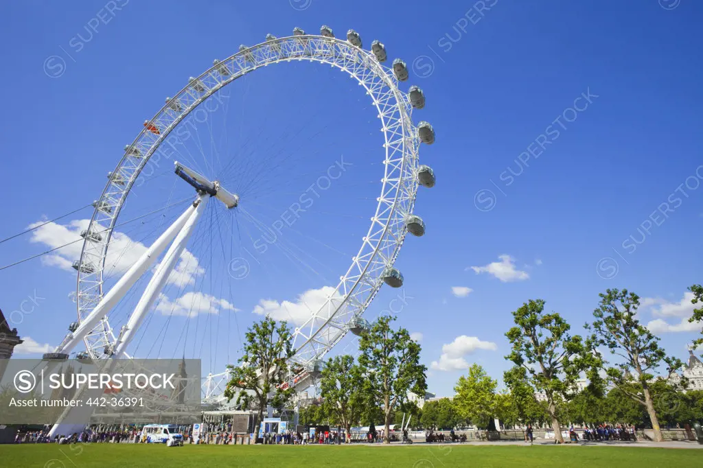 Ferris wheel in an amusement park, Millennium Wheel, London, England