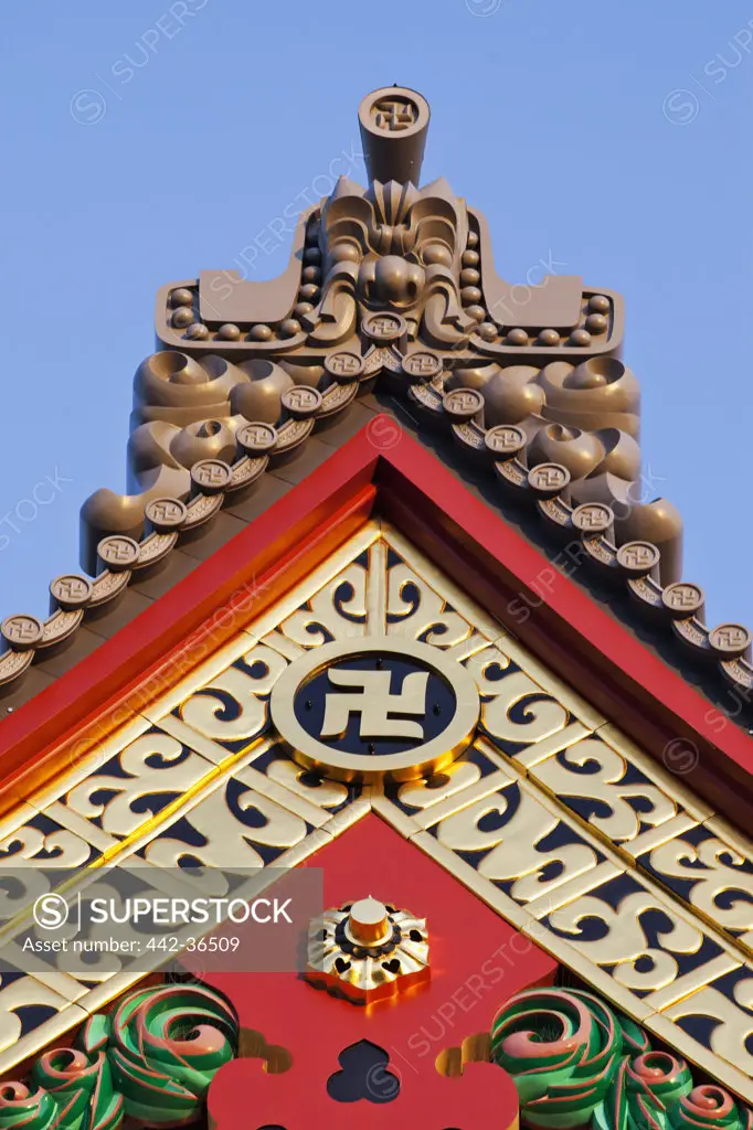 Roof details of a temple, Asakusa Kannon Temple, Asakusa, Tokyo, Japan
