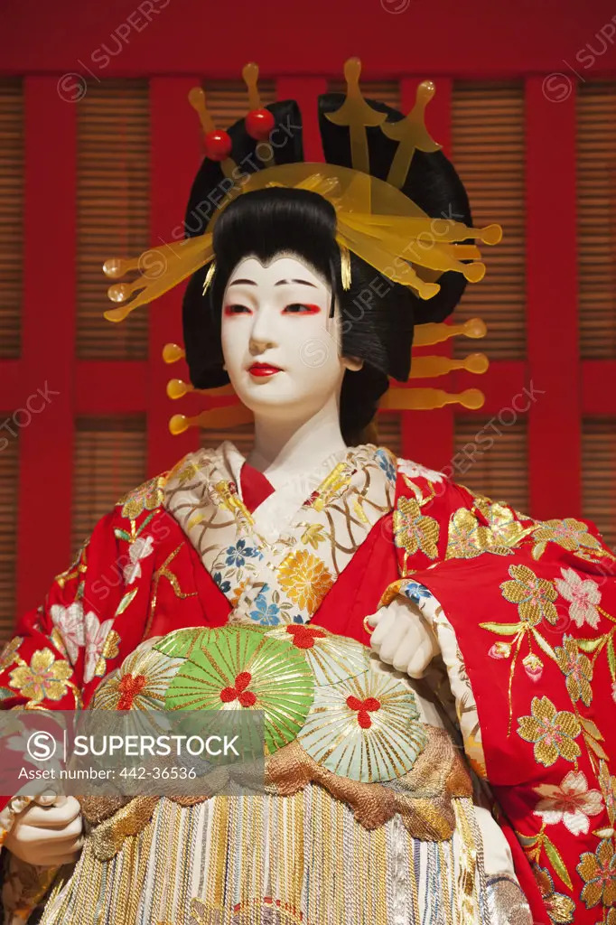 Sculpture of Geisha in a museum, Edo-Tokyo Museum, Ryogoku, Sumida, Tokyo, Japan