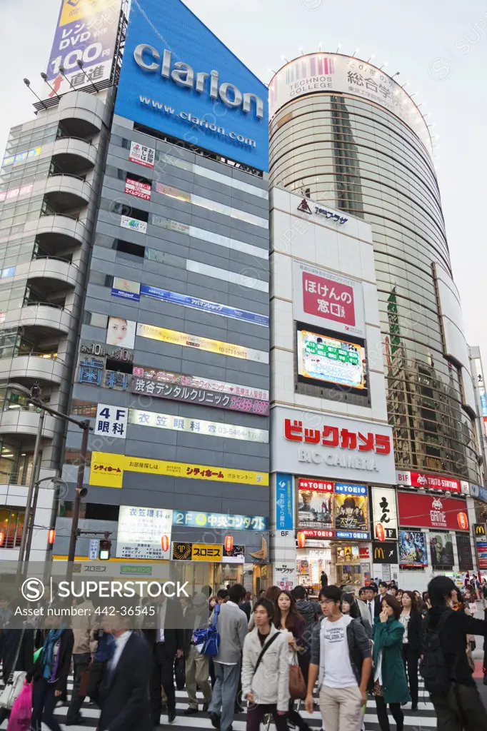 Tourists walking in a street, Shibuya Ward, Tokyo, Japan