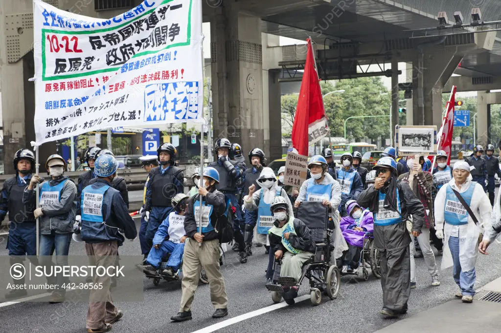 Anti-nuclear demonstration parade, Tokyo, Japan