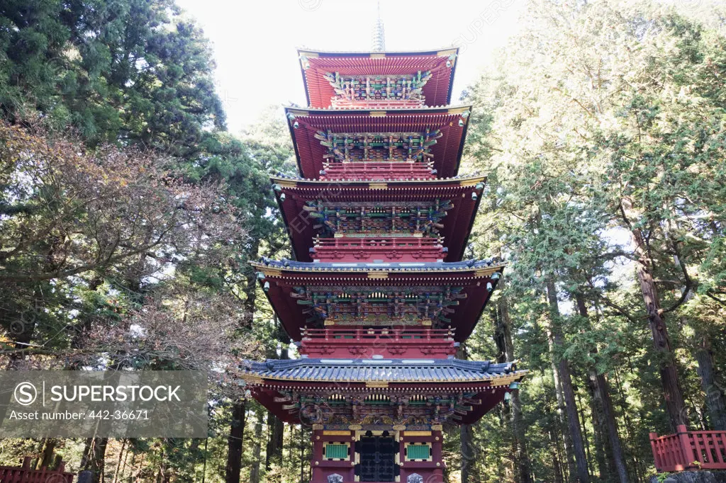 Low angle view of a temple, Toshu-gu Shrine, Nikko, Honshu, Japan