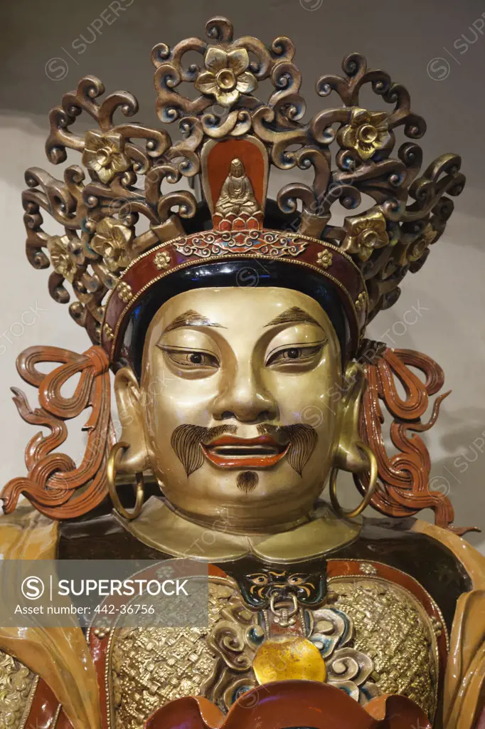 Temple Guardian statue, Po Lin Monastery, Ngong Ping, Lantau, Hong Kong, China
