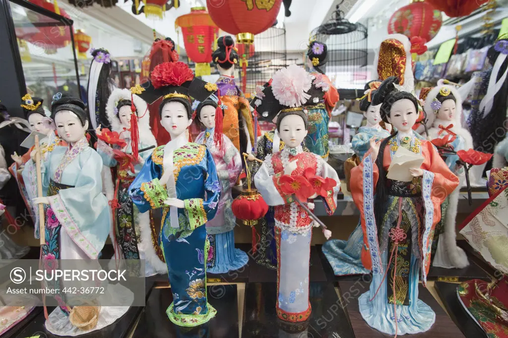 Display of Dolls in Ethnic Chinese Costume, Stanley Market, Stanley, Hong Kong, China