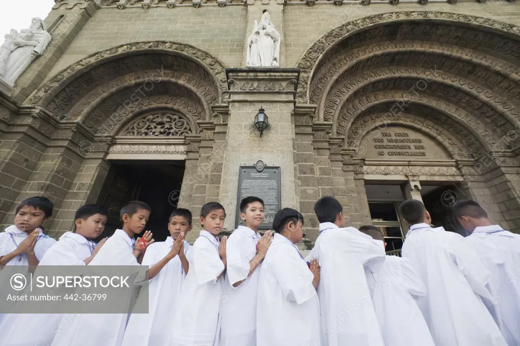 Children going to first communion, Manila Cathedral, Intramuros, Manila, Philippines