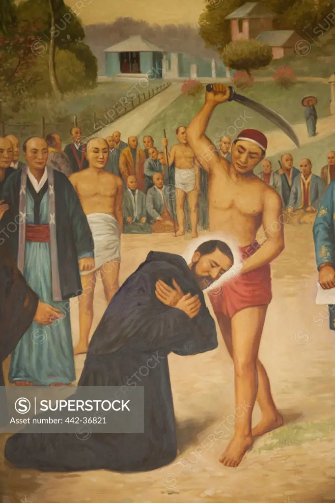 Painting depicting the execution of Augustinian Monks in Japan, Church Museum, San Agustin Church, Intramuros, Manila, Philippines