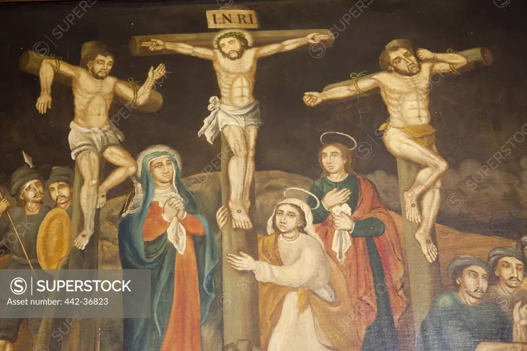 Painting showing Crucifixion of Jesus Christ, Church Museum, San Agustin Church, Intramuros, Manila, Philippines
