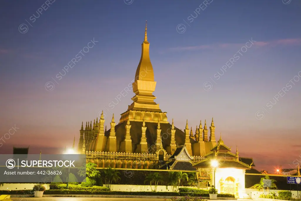 Stupa at sunset, Pha That Luang, Vientiane, Laos