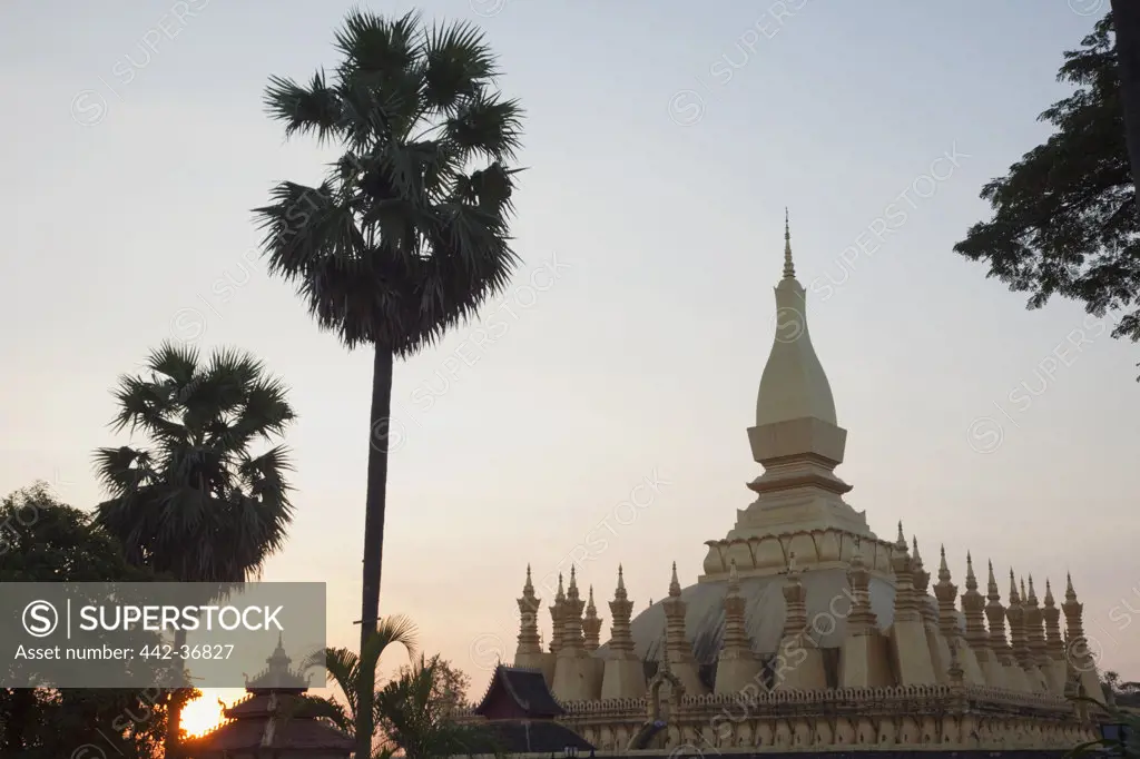 Stupa at sunset, Pha That Luang, Vientiane, Laos