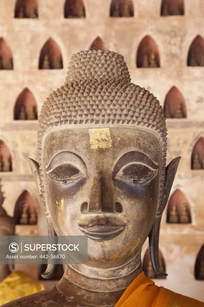 Buddha statue in a temple, Wat Si Saket, Vientiane, Laos