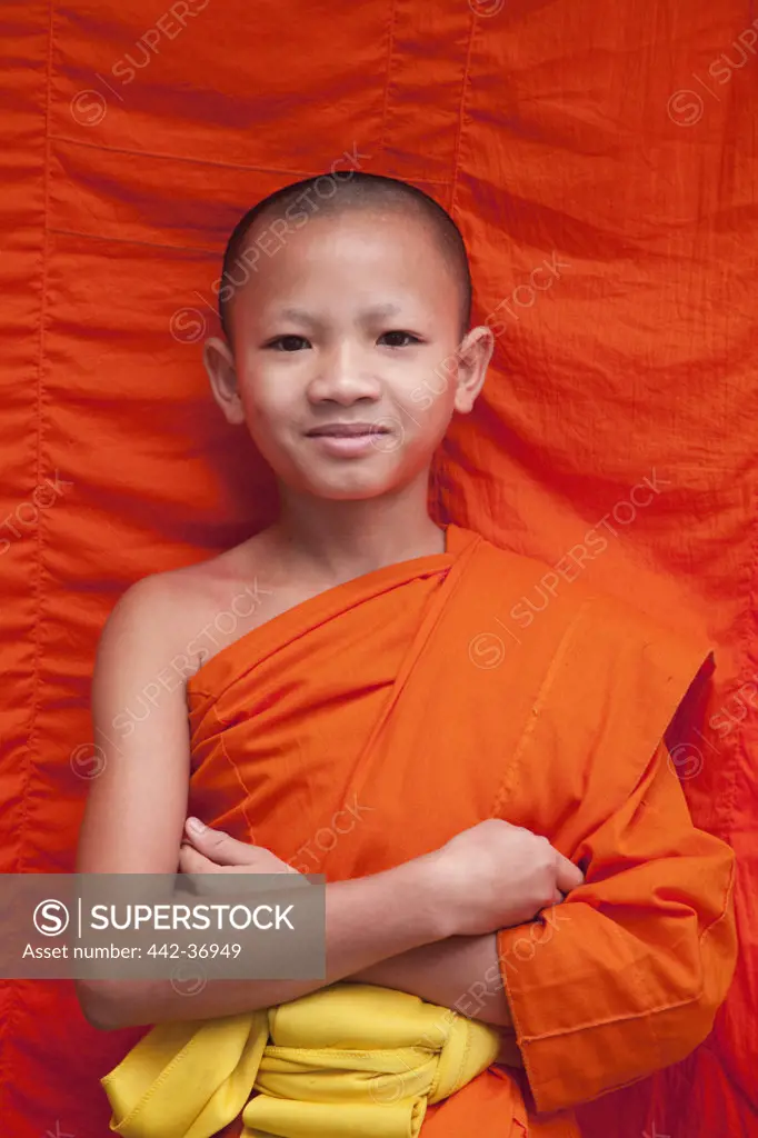 Portrait of a monk, Wat Sensoukarahm, Luang Phabang, Laos