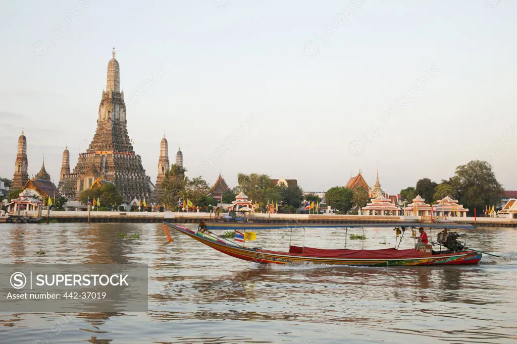 Wat Arun (Temple of Dawn) and Chao Phraya River, Bangkok, Thailand