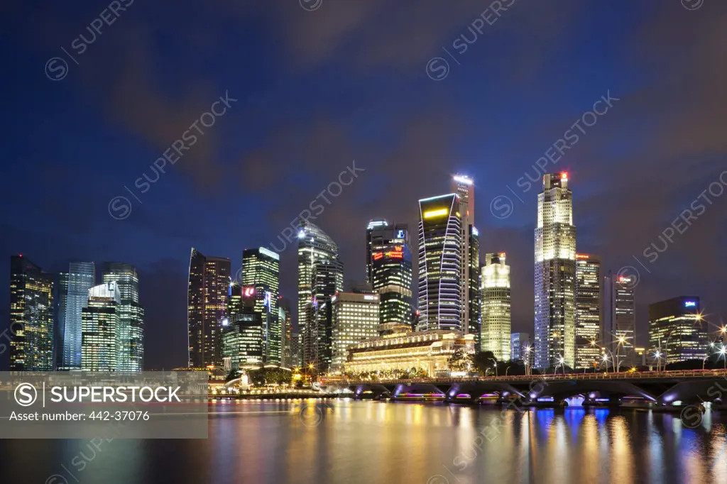 Skyscrapers at the waterfront, Singapore City, Singapore