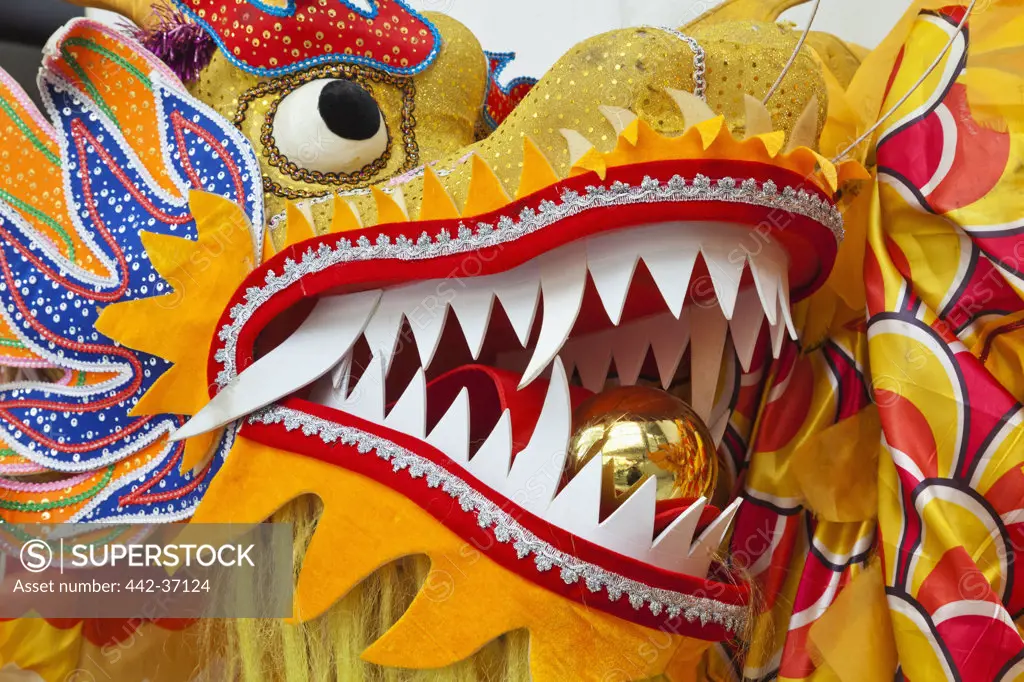 Close-up of a Chinese dragon, Chinatown, Singapore