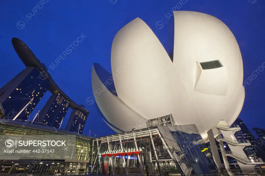 Art museum at the waterfront, ArtScience Museum, Sands Hotel and Casino, Singapore City, Singapore