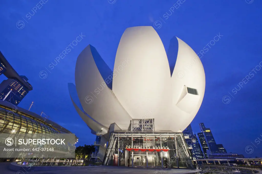 Art museum at the waterfront, ArtScience Museum, Sands Hotel and Casino, Singapore City, Singapore