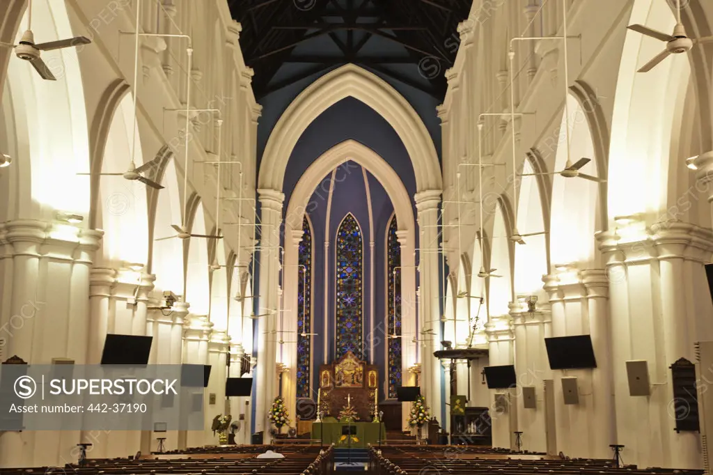 Interiors of a cathedral, Saint Andrew's Cathedral, Singapore