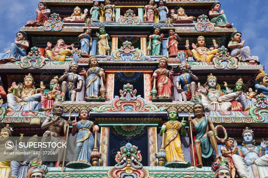 Low angle view of a temple, Sri Mariamman Temple, Singapore